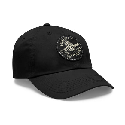Forever Fishing Leather Patch Dad Hat - White Logo