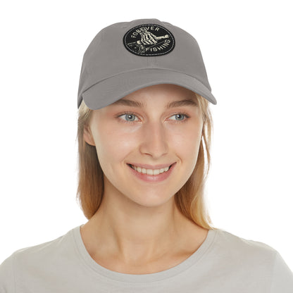 Forever Fishing Leather Patch Dad Hat - White Logo