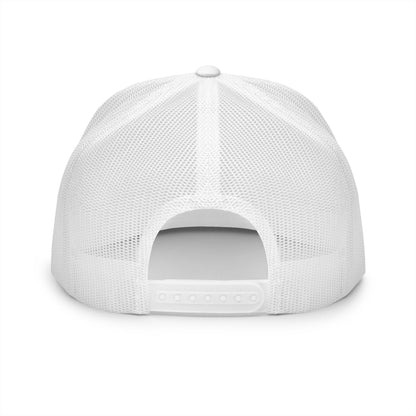 Skeleton Hook Flat Bill Trucker Cap - White