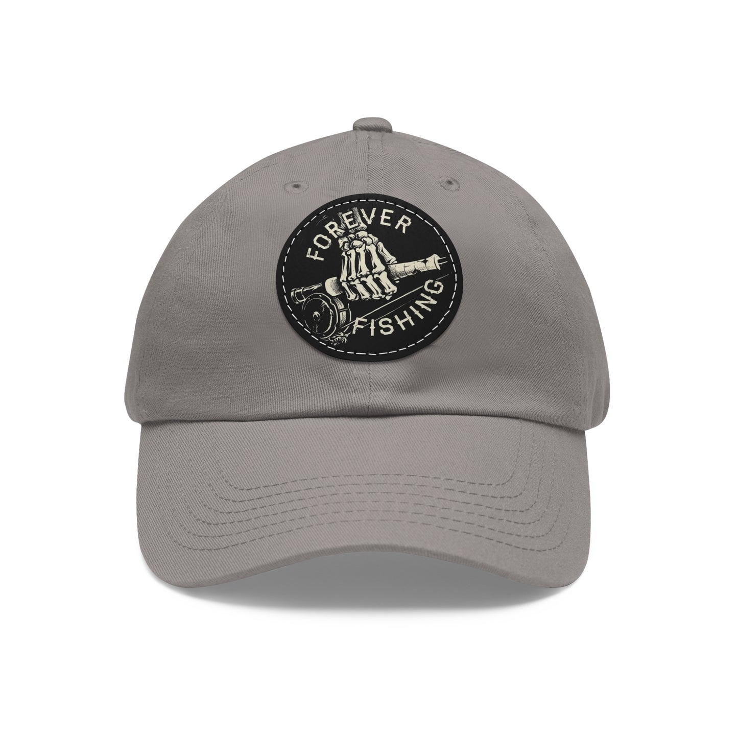 Forever Fishing Leather Patch Dad Hat - White Logo
